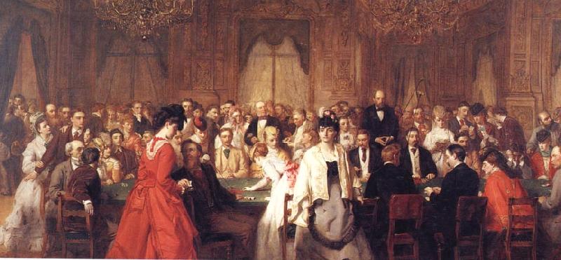 William Powell  Frith The Salon d'Or Homburg oil painting picture